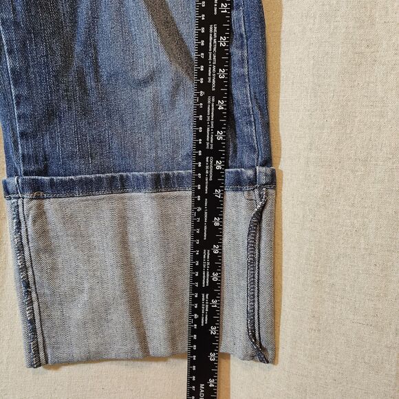 DKNY Soho Capri Jeans Large Cuff Women Size 10 Medium Wash Back Tab Pockets - Picture 5 of 15